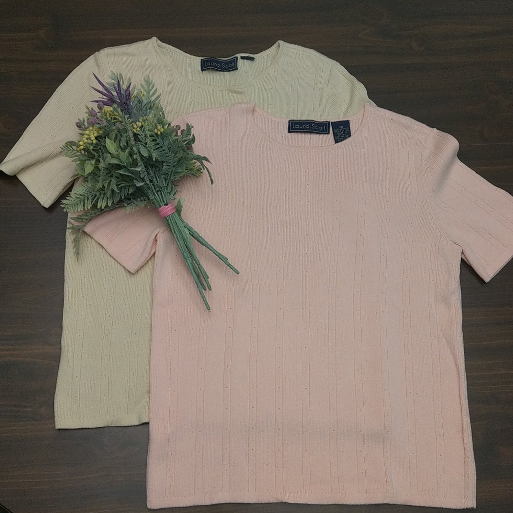 Lot of Two Short Sleeve Sweaters